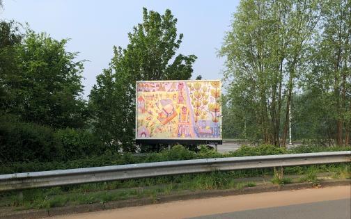Werk van Arthur De Visscher op het Zijspoor Billboard