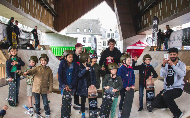 Skateboard Academy onder de stadshal