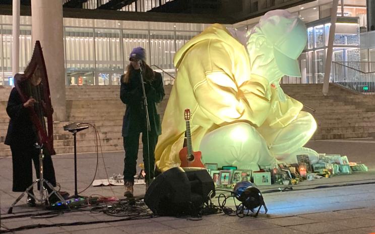 Kunstwerk Stille Strijd op het Woodrow Wilsonplein