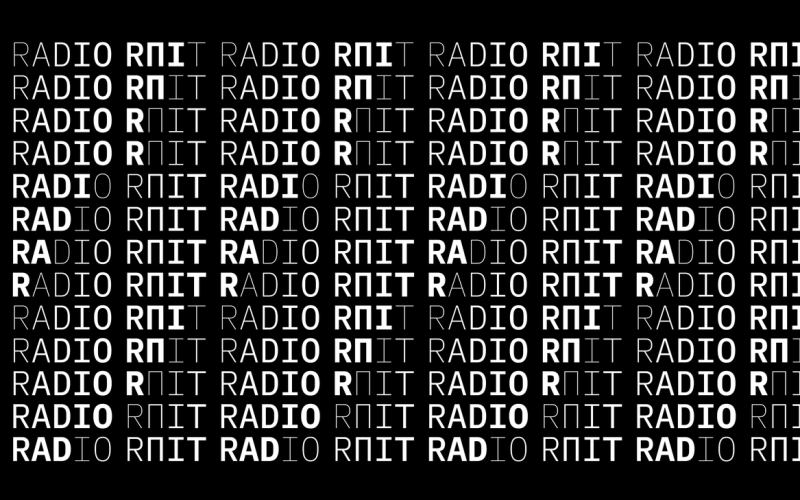 typografische herhaling van de woorden 'Radio Ruit'